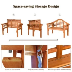 Tangkula Outdoor Wooden Folding Bench Two Person Loveseat Chair Garden Bench 15 Tangkula Outdoor Wooden Folding Bench Two Person Loveseat Chair Garden Bench -Tangkula Shop GUEST c19d8bbc 5787 44bd b337 e4d405b7639d