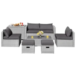 Tangkula 8 Pieces All-Weather PE Rattan Patio Furniture Set Outdoor Space-Saving Sectional Sofa Set With Storage Box -Tangkula Shop GUEST c1a1a8ec 1ad6 4c4e acf7 39b5a8c3ce2b