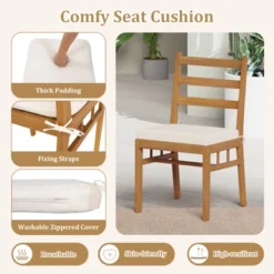 Tangkula Solid Acacia Wood Patio Chair Set Of 2 W/ Padded Seat Cushions -Tangkula Shop GUEST c21323ef 3af0 4b52 b5dd 6bc490b9e410 1