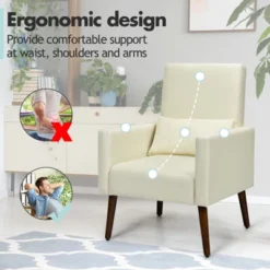 Tangkula 2-in-1 Upholstered Rocking Chair With Wood Leg & Pillow Relax Sofa Chair Light Grey/Beige/Dark Gray -Tangkula Shop GUEST c2648639 0b43 4898 a8fe 51b7d8c995be