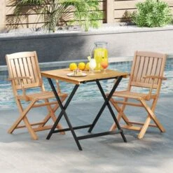 Tangkula 28" Folding Patio Table - Acacia Wood Bistro Dining -Tangkula Shop GUEST c2a13e24 3da0 4028 ba49 10ed976c98e1