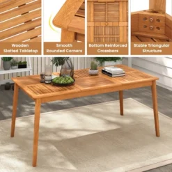 Tangkula 67” Outdoor Acacia Wood Dining Table - 6-Person Rectangular Patio Table with Umbrella Hole 13 Tangkula 67” Outdoor Acacia Wood Dining Table - 6-Person Rectangular Patio Table with Umbrella Hole -Tangkula Shop GUEST c2e93d28 c6f7 4236 8af3 b02751fee638