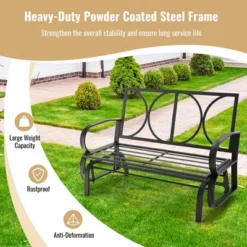 Tangkula 2-Person Outdoor Patio Glider Bench with Thick Seat and Back Cushions 14 Tangkula 2-Person Outdoor Patio Glider Bench with Thick Seat and Back Cushions -Tangkula Shop GUEST c2eb0a6b 9b58 4541 9cfa 71f5306bcd8d