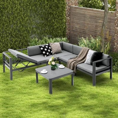 Tangkula 3PCS Patio Furniture Set Aluminum Lounge Adjust Back Recliner Sofa Table Cushion 1 Tangkula 3PCS Patio Furniture Set Aluminum Lounge Adjust Back Recliner Sofa Table Cushion