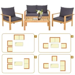 Tangkula 8PCS Cushioned Wooden Conversation Set Patio Outdoor Furniture Set -Tangkula Shop GUEST c345a0d8 b7cd 4535 bb27 ac3bb3b8639d