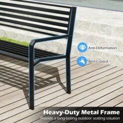 Tangkula 50" Outdoor Metal Park Bench For 2-3 People W/ Armrests & Backrest For Backyard 15 Tangkula 50" Outdoor Metal Park Bench For 2-3 People W/ Armrests & Backrest For Backyard -Tangkula Shop GUEST c36d66c8 eefd 4e07 9594 a47c301b9178