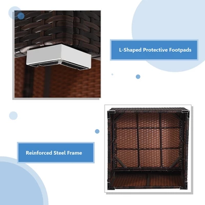 Tangkula 4PCS Rattan Patio Sofa Conversation Set Outdoor Furniture Set W/ Cushion 7 Tangkula 4PCS Rattan Patio Sofa Conversation Set Outdoor Furniture Set W/ Cushion - Image 7