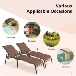 Tangkula Set Of 2 Patio Chaise Lounge Stackable Folding Lounge Chair W/ Adjustable Back -Tangkula Shop GUEST c399445b 6435 4d27 89bd 41c805a77dc4