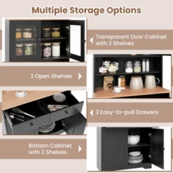 Tangkula Pantry Cabinet 67" Tall Kitchen Floor Cabinet W/ 2 Removable Shelves 2 Drawers 15 Tangkula Pantry Cabinet 67" Tall Kitchen Floor Cabinet W/ 2 Removable Shelves 2 Drawers -Tangkula Shop GUEST c3a7ab8c cdba 4589 84be 2e4a656b7882