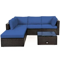 Tangkula 6PCS Patio Rattan Furniture Set Outdoor Sectional Sofa Set W/Coffee Table & Ottoman Black/Navy/Turquoise/Red/Brown 12 Tangkula 6PCS Patio Rattan Furniture Set Outdoor Sectional Sofa Set W/Coffee Table & Ottoman Black/Navy/Turquoise/Red/Brown -Tangkula Shop GUEST c3b4f8f7 bf2f 4b92 8507 29daf6883479