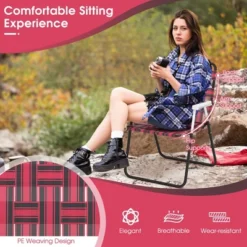 Tangkula Set Of 2 Patio Folding Web Chair Set Portable Beach Camping Chair Red -Tangkula Shop GUEST c410855d f1cf 4ab6 b0ed 4c506dcb9717