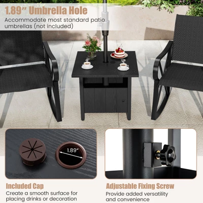 Tangkula Outdoor Side Table W/ 1.89" Umbrella Hole Patio Umbrella Table Base Stand 9 Tangkula Outdoor Side Table W/ 1.89" Umbrella Hole Patio Umbrella Table Base Stand - Image 9