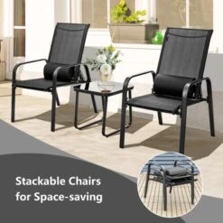 Tangkula 3-Piece Outdoor Bistro Set with Adjustable Reclining Chairs & Tempered Glass Table -Tangkula Shop GUEST c4615681 8870 4fbc a5b1 109a1198c3b7