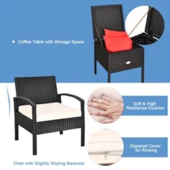 Tangkula 3-Piece Outdoor Rattan Conversation Set with Storage Coffee Table 12 Tangkula 3-Piece Outdoor Rattan Conversation Set with Storage Coffee Table -Tangkula Shop GUEST c4f7ccb5 d72d 43c9 b4c2 20a6be35239f