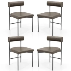Tangkula Dining Chair Set Of 4 Faux Leather Upholstered Kitchen Side Chair W/ Curved -Tangkula Shop GUEST c5285e33 eafd 49eb a257 1a7b78b4dd16