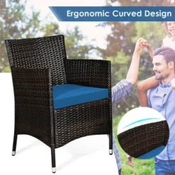 Tangkula 8PCS Patio Rattan Conversation Furniture Set Outdoor W/ Peacock Blue Cushion -Tangkula Shop GUEST c5321853 b0f2 4195 83e4 1dc2971d0848
