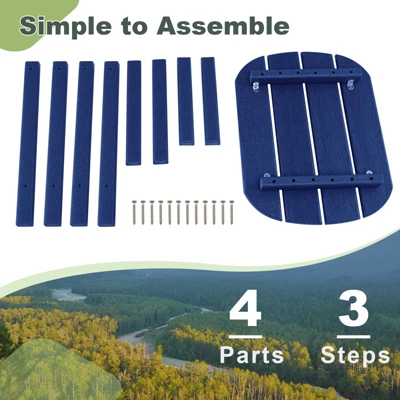 Tangkula 2-Piece Weather-Resistant Adirondack Side Tables - Durable HDPE Navy 5 Tangkula 2-Piece Weather-Resistant Adirondack Side Tables - Durable HDPE Navy - Image 5