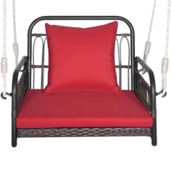 Tangkula Single Person Hanging Swing Outdoor Hanging Seat W/ Back Cushion & Seat Cushion -Tangkula Shop GUEST c58d549f fd1e 417b 9c75 b9c0014ad475