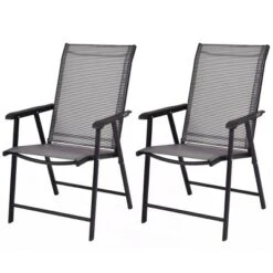 Tangkula 2PCS Folding Chairs Steel Frame Patio Garden Outdoor W/ Armrest & Footrest -Tangkula Shop GUEST c5ceba91 8957 4d5e 83fe a74bbcf5644f