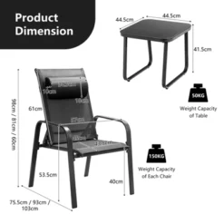 Tangkula 3-Piece Outdoor Bistro Set with Adjustable Reclining Chairs & Tempered Glass Table -Tangkula Shop GUEST c5f3d308 dcdd 489c 99b9 789e0c92bad0