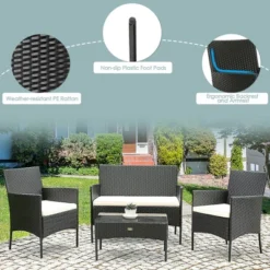 Tangkula 8-Piece Outdoor Rattan Furniture Set with Coffee Tables -Tangkula Shop GUEST c6ed1d1f a137 48d7 b973 a2b54c583658