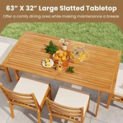 Tangkula 63" Acacia Wood Dining Table For 6 People Heavy-Duty Indoor Outdoor Wooden Table 13 Tangkula 63" Acacia Wood Dining Table For 6 People Heavy-Duty Indoor Outdoor Wooden Table -Tangkula Shop GUEST c7730d62 9c4f 40eb 9458 29796dc91c7e