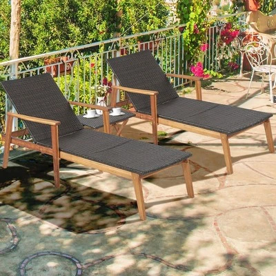 Tangkula 2-Piece Outdoor Lounge Chair and Folding Side Table Set 2 Tangkula 2-Piece Outdoor Lounge Chair and Folding Side Table Set - Image 2