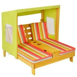 Tangkula Kids Patio Double Chaise Lounge Outdoor Wooden Recliner W/Canopy & Cup Holder -Tangkula Shop GUEST c7fb49ed bce5 47ee 8f07 123f8937e5ba