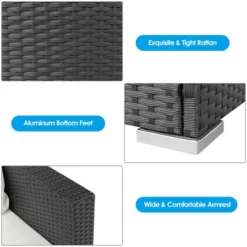 Tangkula 3PCS Rattan Patio Conversation Furniture Set Outdoor Sofa Set W/ Cushions -Tangkula Shop GUEST c8865cbb 3480 430c bb7e d0d94f29597e