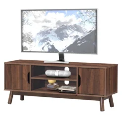 Tangkula TV Stand Storage Media Console For TV’s Up To 50’’ Wooden Entertainment Center W/Shelves Brown/Black/White -Tangkula Shop GUEST c8bef534 6e77 4b39 8d39 7f46757a9509