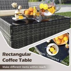 Tangkula 8-Piece Patio Furniture Set with PE Rattan & Washable Cushions