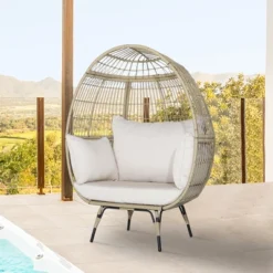 Tangkula Patio Rattan Oversized Wicker Egg Chair Stationary Lounge Basket W/ 4 Soft Cushions 12 Tangkula Patio Rattan Oversized Wicker Egg Chair Stationary Lounge Basket W/ 4 Soft Cushions -Tangkula Shop GUEST c8ca2df6 ac68 4242 94ae 7a92c60e696d