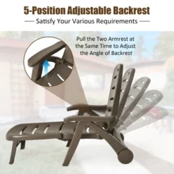 Tangkula Outdoor Chaise Lounge Chair 5-Position Folding Recliner For Beach Poolside Backyard -Tangkula Shop GUEST c903c9da df1c 4462 bda3 1187296c500f