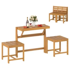 Tangkula 3-in-1 Acacia Wood Convertible Loveseat & Outdoor Table Set -Tangkula Shop GUEST c9d55243 2c09 40cb 937c 99066eef566e