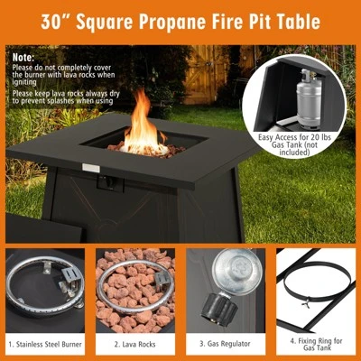 Tangkula 5-Piece Outdoor Patio Set with 50,000 BTU Propane Fire Pit 6 Tangkula 5-Piece Outdoor Patio Set with 50,000 BTU Propane Fire Pit - Image 6