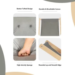 Tangkula Foldable Wood Beach Sling Chair with 3-Position Adjustable Recline - Grey 10 Tangkula Foldable Wood Beach Sling Chair with 3-Position Adjustable Recline - Grey -Tangkula Shop GUEST ca9eb8bf 4dfe 4780 b21e 8073b26c100b