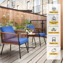 Tangkula 3 Pieces Outdoor Conversation Set with Blue Padded Cushions 12 Tangkula 3 Pieces Outdoor Conversation Set with Blue Padded Cushions -Tangkula Shop GUEST cb3109a7 8ac6 48c4 8d52 133fd7981e13