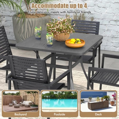 Tangkula 32" Patio Dining Table W/ 4 Curved Legs Heavy-Duty Outdoor Table For 4 Garden 6 Tangkula 32" Patio Dining Table W/ 4 Curved Legs Heavy-Duty Outdoor Table For 4 Garden - Image 6