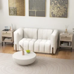 Tangkula Rattan Nightstand Boho End Table With Drawer & Open Shelf For Living Room Oak -Tangkula Shop GUEST cc486d5c fd91 41db b91b ab9bf5ff2191