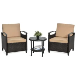 Tangkula 3-Piece Rattan Sofa Chair Patio Conversation Set With Coffee Table & Cushions 13 Tangkula 3-Piece Rattan Sofa Chair Patio Conversation Set With Coffee Table & Cushions -Tangkula Shop GUEST cca4b970 472c 4986 a00c 73389f7e17bc