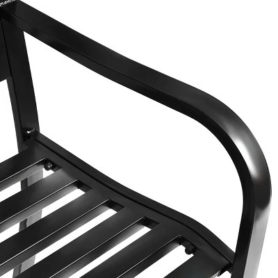 Tangkula Outdoor Chair Garden Patio Bench Cast Iron Frame Black 7 Tangkula Outdoor Chair Garden Patio Bench Cast Iron Frame Black - Image 7