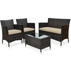Tangkula 4-Piece Patio Rattan Wicker Conversation Furniture Set 20 Tangkula 4-Piece Patio Rattan Wicker Conversation Furniture Set -Tangkula Shop GUEST cd173eec d5e1 4cdf 8381 217341256cf5