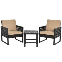 Tangkula 3-Piece Patio Wicker Bistro Set Conversation Furniture Sofa With Coffee Table 9 Tangkula 3-Piece Patio Wicker Bistro Set Conversation Furniture Sofa With Coffee Table -Tangkula Shop GUEST cd6a75b9 3bb3 4120 ab31 66551d68f66c