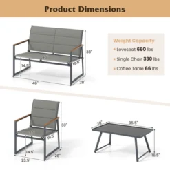 Tangkula 4-Piece Metal Outdoor Patio Furniture Set with Padded Fabric Seats -Tangkula Shop GUEST ce085b4f afb6 4baf aeed 5ff80ca94594