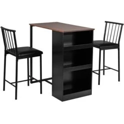 Tangkula 3-Piece Counter Table Set Bar Pub Dining Table Set With 3 Side Storage Brown -Tangkula Shop GUEST ce61a50b ee08 42c6 aa67 4a1998d34d2c