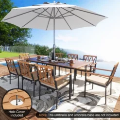 Tangkula 9-Piece Outdoor Dining Set: Acacia Wood Table with 8 Cushioned Chairs 10 Tangkula 9-Piece Outdoor Dining Set: Acacia Wood Table with 8 Cushioned Chairs -Tangkula Shop GUEST cebf7f41 14cc 4b5a ac93 2c6ee02769d4