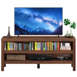 Tangkula TV Stand Fit 45” TV Media Center Open Console Cabinet With 2-Shelf Storage OakWalnut -Tangkula Shop GUEST ceef9889 7d04 4677 9ac1 b8708567c875