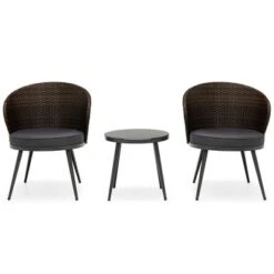 Tangkula 3PCS Rattan Patio Furniture Set Outdoor Conversation Furniture Set W/ Seat Cushions -Tangkula Shop GUEST cf0ba6be 19e1 4e33 a37a 267a12df2806