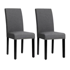 Tangkula 2-Piece Upholstered Linen Fabric Dining Chairs With High Backrest & Padded Seat -Tangkula Shop GUEST cf413a0e b97e 4ffa bbcc 89431c1f3b2a