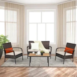 Tangkula 4PCS Cushioned Rattan Patio Conversation Set Outdoor Furniture Set 12 Tangkula 4PCS Cushioned Rattan Patio Conversation Set Outdoor Furniture Set -Tangkula Shop GUEST cf7ac8e6 1a4a 42b8 8c8e 0e5050fc6c76